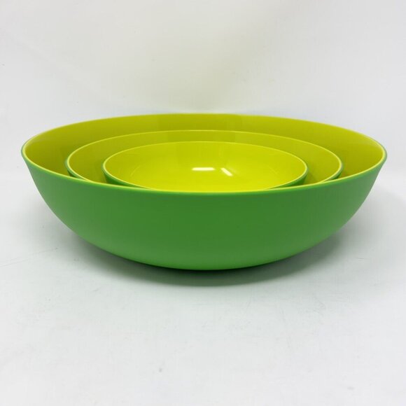 Tupperware Radiance Serving Bowls Container Set 3 Green MARGARITA VERDE PINO - Picture 3 of 15